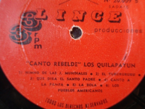 Sin Tapa Disco Canto Rebelde Los Quilapayun F0