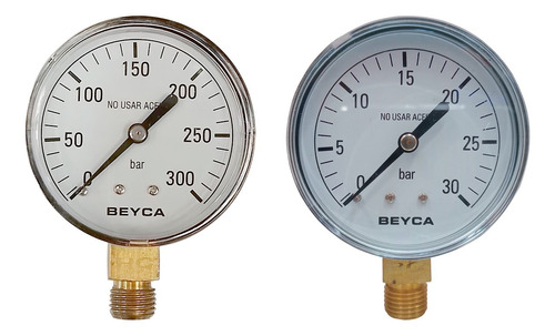 Manómetro 0-300 / 0-30 Bourdon Gases Nitrógeno-co2  Beyca