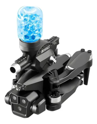 Dron K11 Max Shoot Triple Cámara Dispara Bolitas Hidrogel Negro
