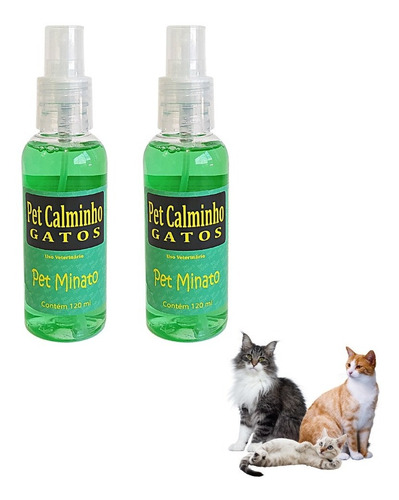 Spray Calmante Para Gatos Kit 2 Anti Stress 120ml Pet Minato