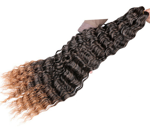 Wigs, Cabello Natural Ondulado Y Rizado, Tejido A Ganchillo,
