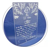 Comprar Tarjeta De Invitaciones De Acrilico, Para 15 Años Casamiento