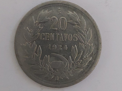 Moneda 20 Centavos Chile 1924