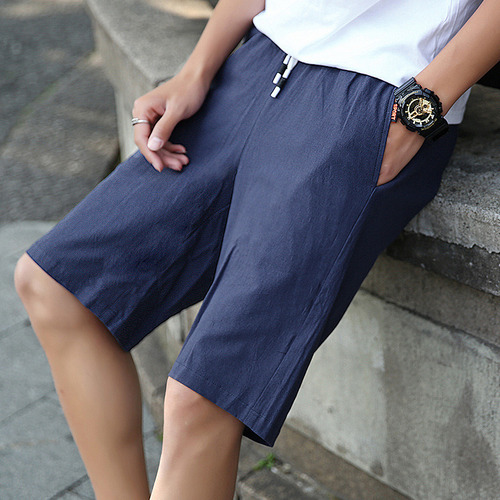 Pantalones Cortos Modernos Para Jóvenes, Color Liso, Talla G