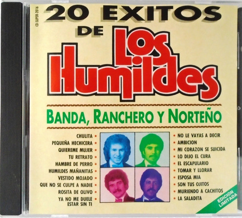 Los Humildes - 20 Exitos De Los Humildes Cd