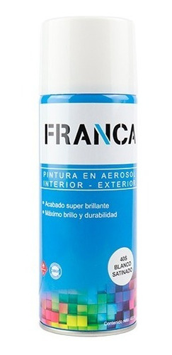 Pintura En Spray Aerosol Blanco Satinado Franca 400 Ml