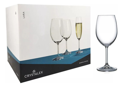 Set X6 Copas Bohemia Lara Vino 450 Ml Crystalex