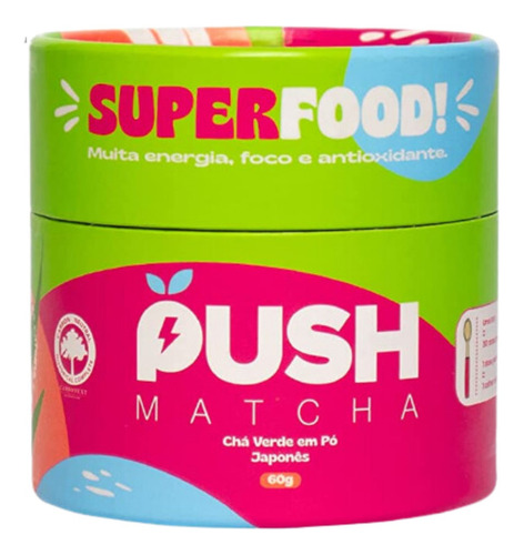 Chá Verde Matchá Push Pó + Caneca Wolff Borossilicato Combo