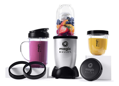 Magic Bullet Blender, Pequeño, Plateado, 11 Piezas