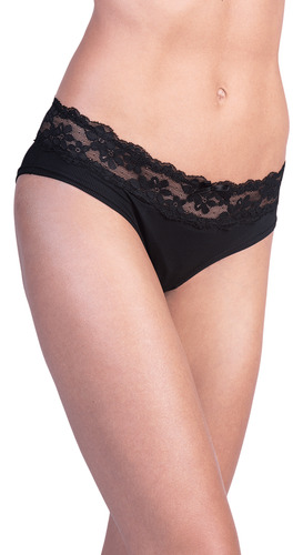 Pantaleta Microfibra Con Cintura De Encaje
