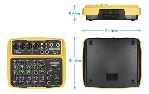 Muslady B6 - Mezclador De Audio Portátil (6 Canales, Usb)