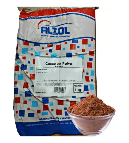 Cacao Amargo Especial Alzol Polvo Kilo Cotillon Chirimbolos