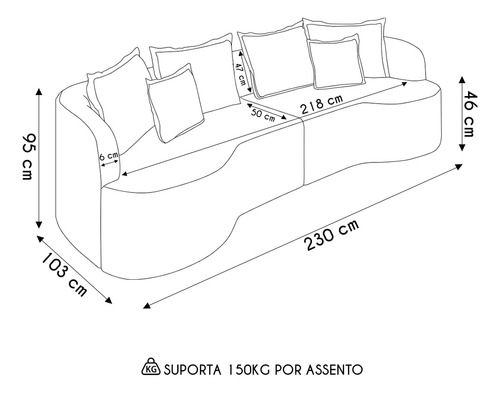 Sofá 3 Lugares 230cm Orgânico Quito Bouclê Areia Mpozenato