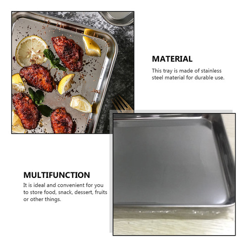 Bandeja Rectangular De Acero Inoxidable De 1 Pieza, Práctica