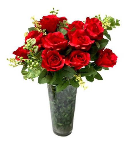 Buque De Rosas Grande Flor Artificial Qualidade E Realismo