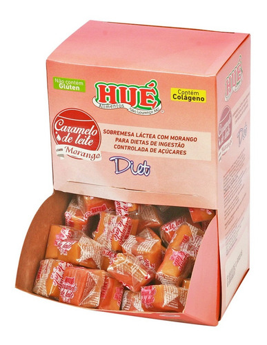 Caramelo De Leite Diet Com Morango Hué Display 700g