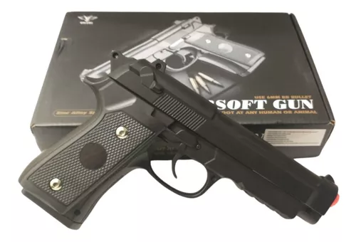 Pistola Airsoft Full Metal Spring Pt92 V22 + 1000 Bbs