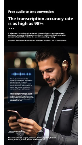 Pequeña Bola De Coco Ai Smart Translator Auricular Bluetooth