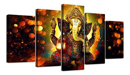 Djsylife Hindu God Ganesha Wall Art Canvas Impreso Para