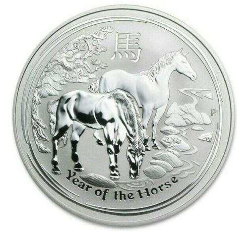 Moneda Australia Serie Lunar Año Caballo 2 Onzas Plata 2014 