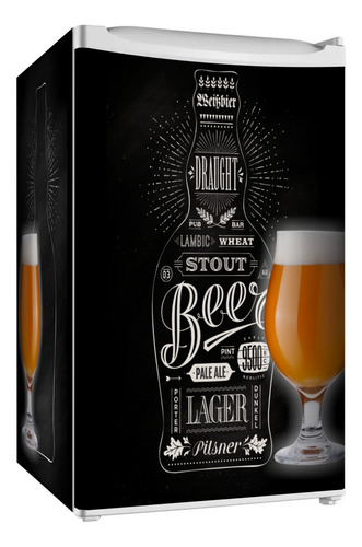 Adesivo Envelopamento Frigobar Md90 Cerveja Beer Be169 Cor Preto