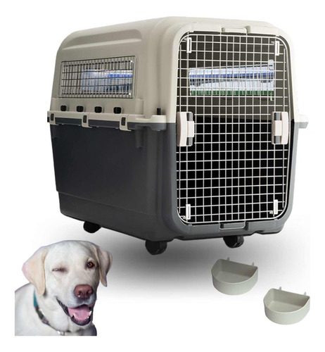 Caja Canil Transportadora Mascotas Talla L Con Ventilación