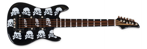 Guitarra Eléctrica Miniatura Réplica Onyx Skulls 2 X 4 Resin