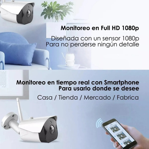 Cámara Wifi Ip Full Hd 1080p Audio Ycc365 + Fuente + Estanca
