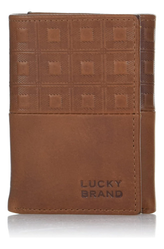 Lucky Brand Tríptico Rfid Para Hombre Con Estampado A Osfa