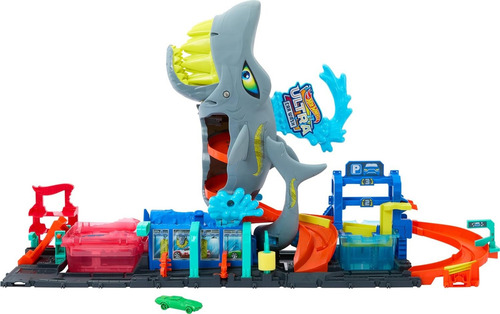 Pista Hot Wheels Mega Rapid Shark Wash City, Color Mate