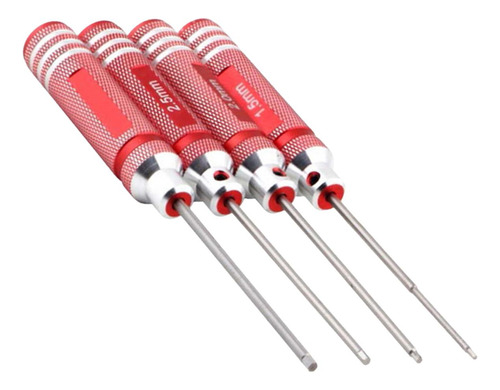 Juego De Destornilladores Hexagonales De 4 Piezas Rojo