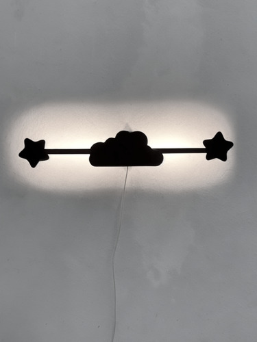 Lámpara Led Aplique Nube Infantil Cuarto Niños Luz Fría