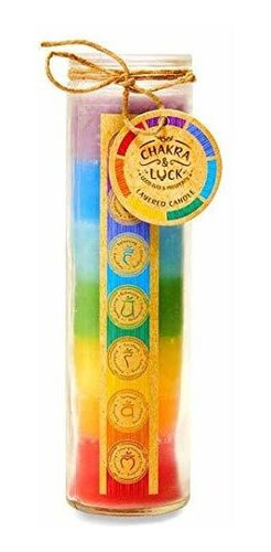 Vela En Capas Premium De Siete Chakras | 7 Chakras De La Cor