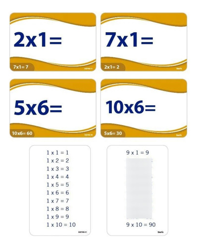 Lámina Aprendiendo A Multiplicar 56 Tarjetas Para Aprender