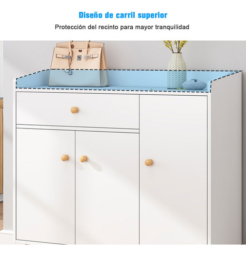 Zapatero Madera 3puertas + Cajón Antihumedad (blanco) Blanco