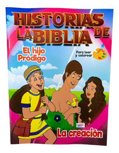 Libro Cartilla Historias De La Biblia Lee Colorea Para Niños