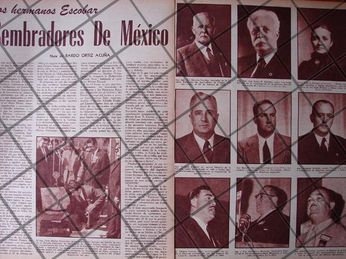 Afiche Antiguo Los Hermanos Escobar 1956 Cd. Juarez