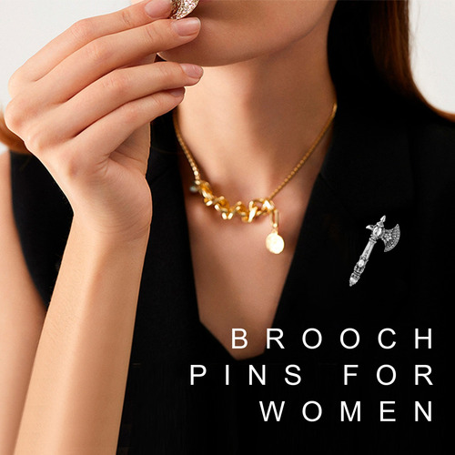 Broche Hacha Strass Vintage Tomahawk Pin Navidad