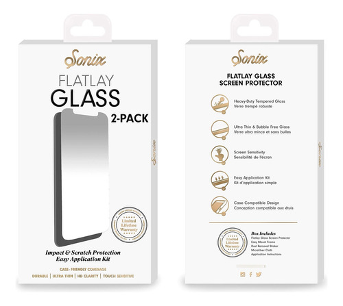 Sonix [2-pack] Sonix Flatlay Glass Screen Protector Vidrio