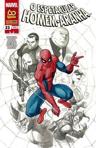 O Espetacular Homem-aranha - 23 (capa variante), de Spencer, Nick. Editora Panini Brasil LTDA, capa mole em português, 2021