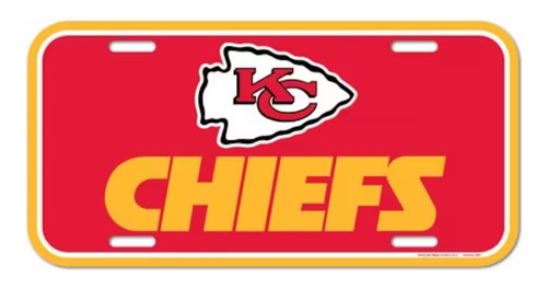 Kansas City Chiefs Placa Decorativa De Plástico / Automóvil