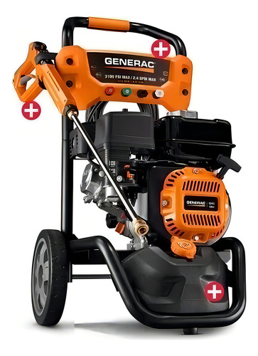 Hidrolavadora A Gasolina 3100 Psi, Lavadora Presion, Generac 7019 Color Naranja