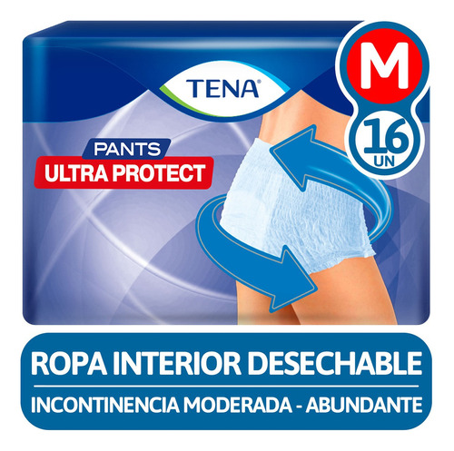 Ropa Interior Desechable Tena Pants Ultra Protect 16 Un Talle M