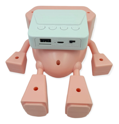Bocina Portátil Robot Bluetooth Luces Altavoz Aux Sd Usb