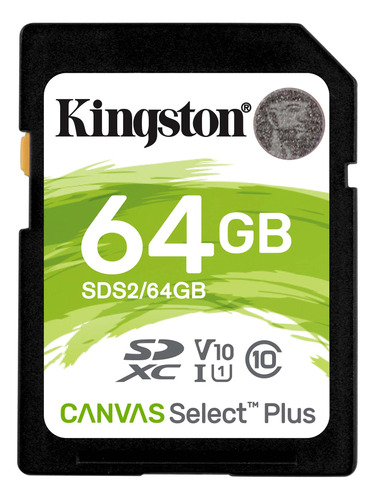Tarjeta Sd Kingston Canvas Select Plus Sds2/64gb Clase 10