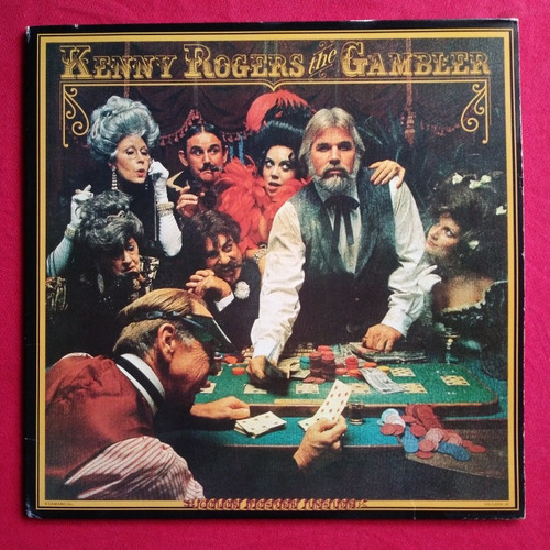 Kenny Rogers The Gambler Lp 1ra Ed Usa Color Poster Inside