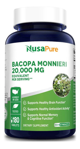 Bacopa Pastillas Para La Memoria Y Concentracion 20000 Mg 