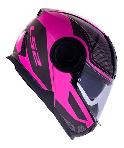 Imagem 5 de 5 de Capacete Ls2 Ff902 Scope Mask Rosa Escamoteável Novo