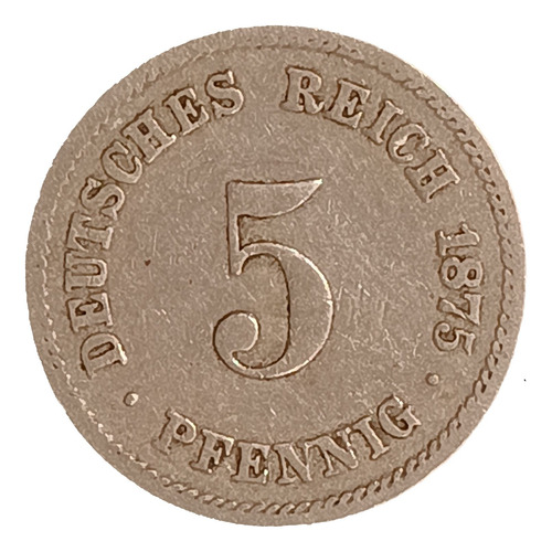 Alemania Imperio 5 Pfennig 1875 A Bueno Km 3