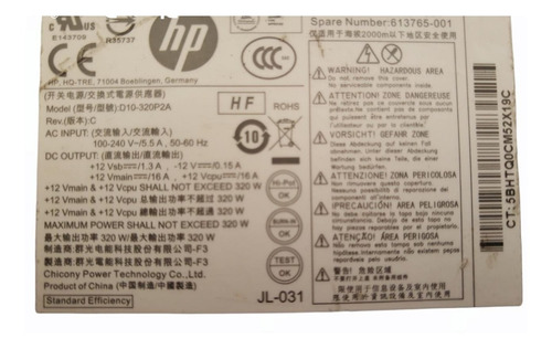 Fuente De Poder Hp 503377-001, 508153-001 6005mt 6000 Pro (Usado)